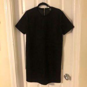 Black Suede Short Sleeve Dress